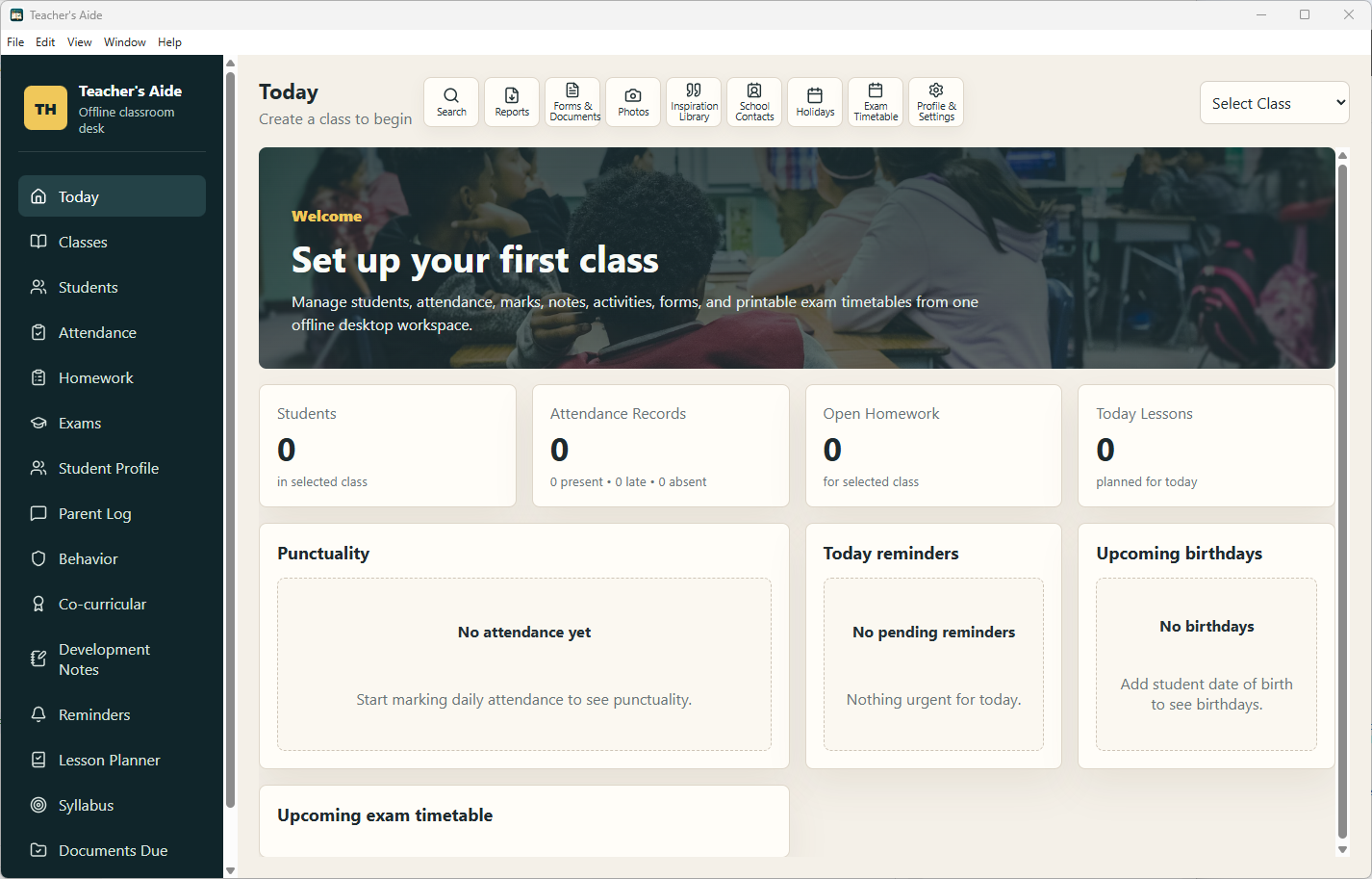 Teacher's Aide — Today Dashboard