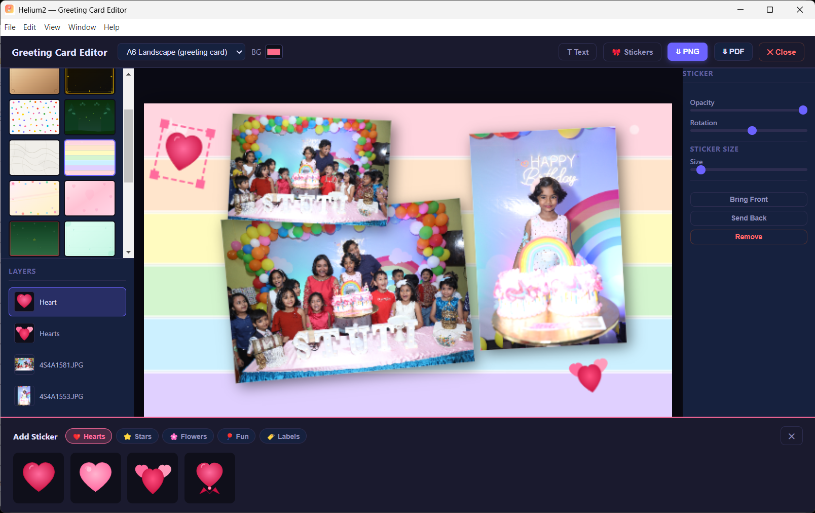 Helium2 — Greeting Card Maker