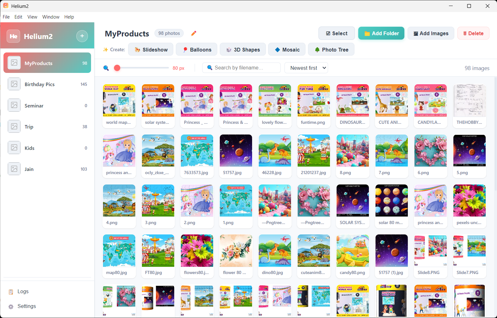 Helium2 — Main Window