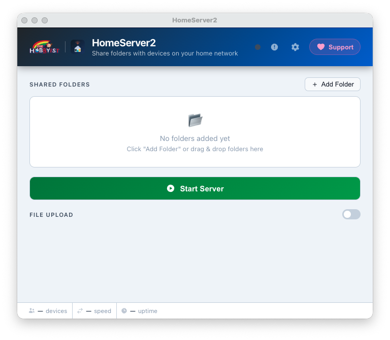 HomeServer Launch Screen