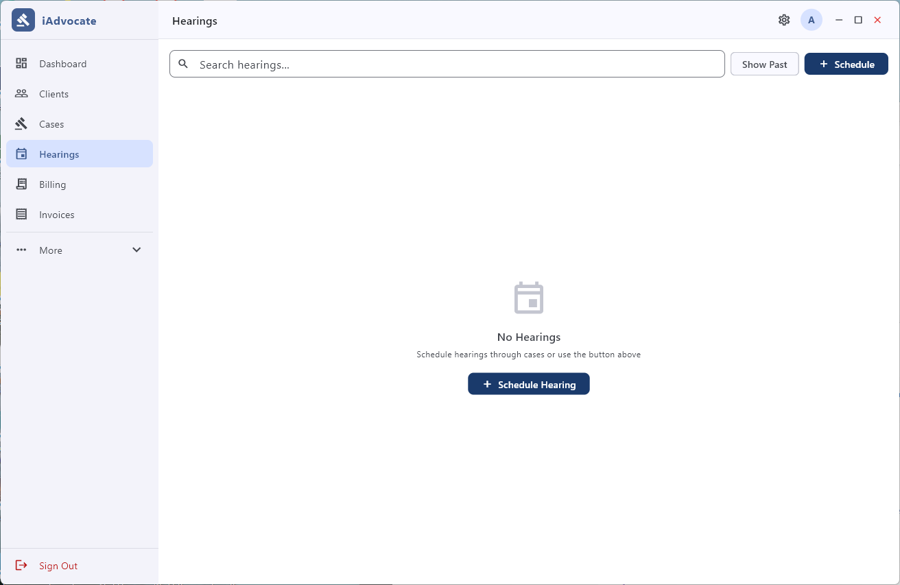 Scheduling a Hearing in iAdvocate